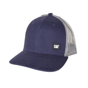 Caterpillar Men's Trucker Hat with Mesh Back - One Size - Faded Navy Blue - NWT
